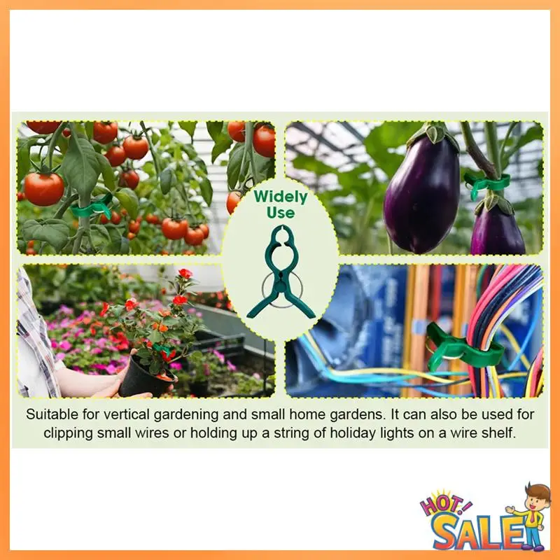 

AB68 Green Small Gentle Gardening Plant Clamps To Easily Support And Straighten Plant Stems, Stalks And Vines