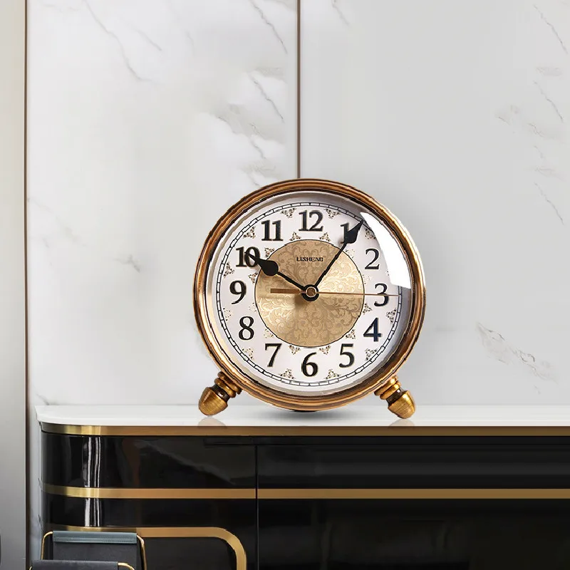 

Small Table Clock Table Clock Simple Desktop Home Desktop Retro Creative Fashion Living Room Decoration Clock Table Mute