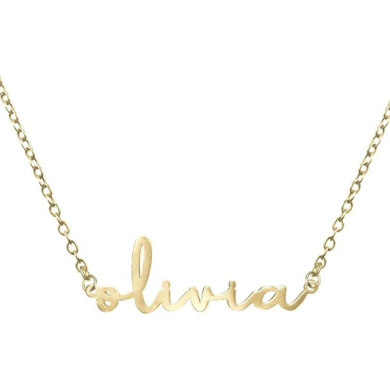 

Personalized Name Necklace for Women, Sterling Silver/Gold Custom Any Name/Word Hypoallergenic Elegant Gift