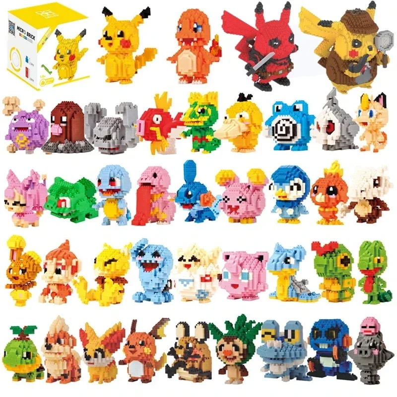 75 Styles Kawaii Blocks Small Cartoon Movie Sprites Animal Model Building Blocks Education Game Toys for Boys