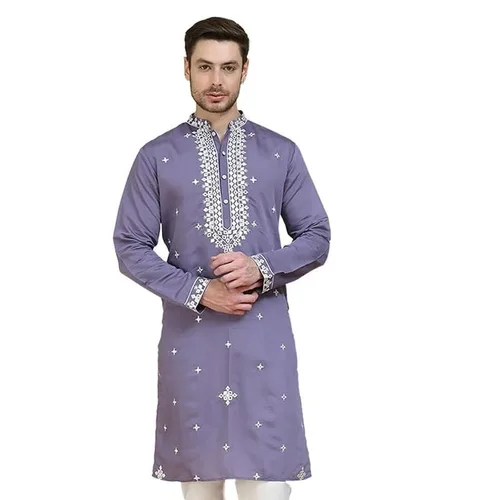 Imagen 2 del producto Túnica Abaya árabe islámica informal de lujo, estilo nacional, estampado étnico, cuello levantado, camisa juvenil de longitud media, abrigo, hombres musulmanes Kurta