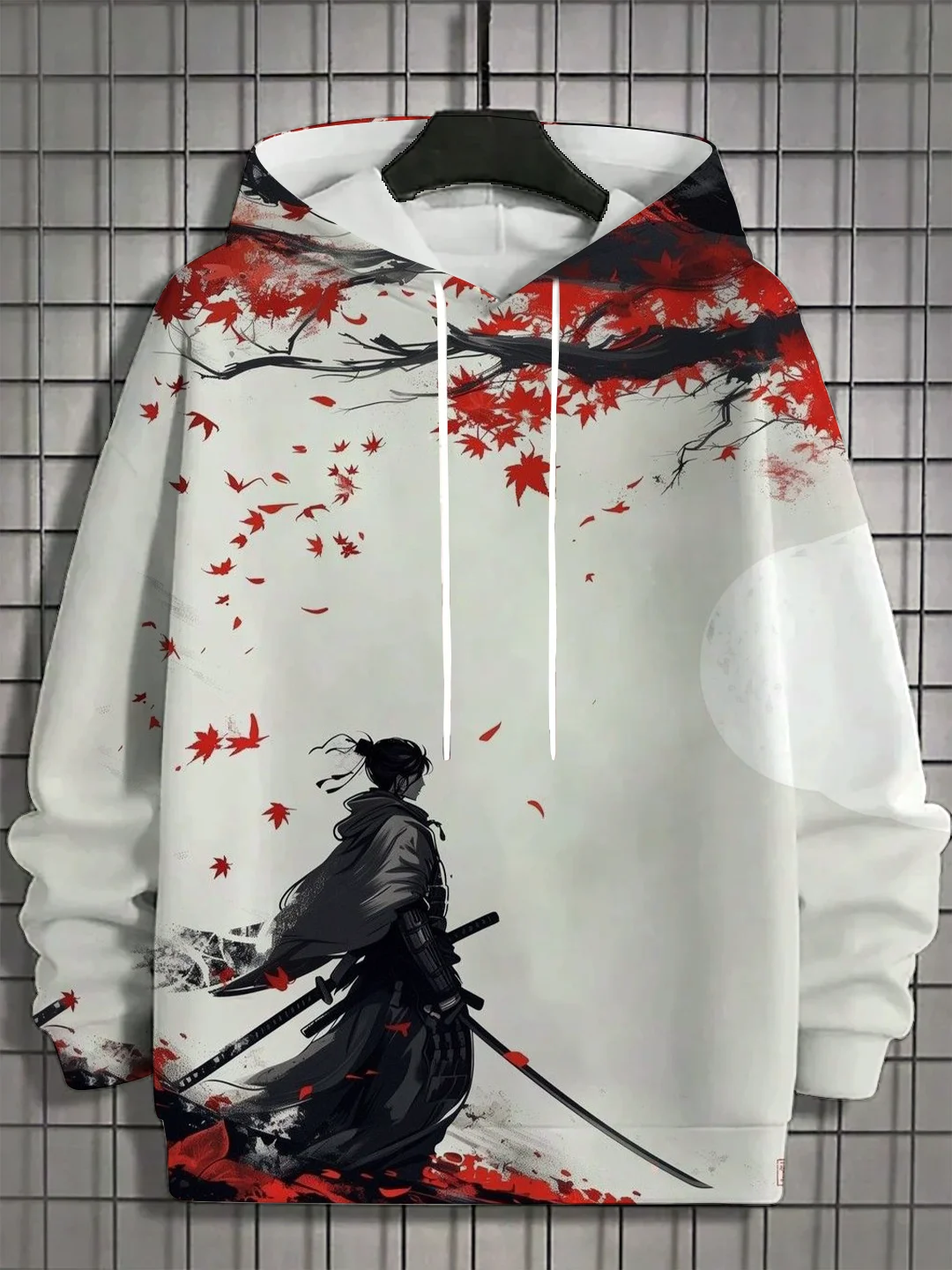 2024 autumn new men's 3D Japanese Samurai print hoodie men's and women's casual fashion men's hoodie street men's tops