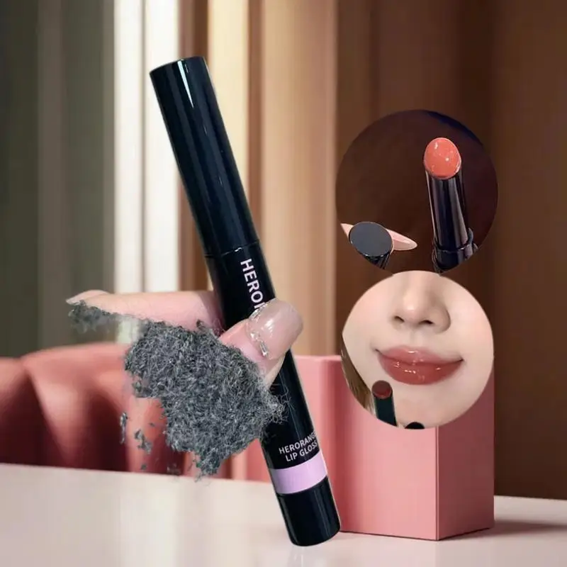 HERORANGE مرآة هلام الصلبة ملمع الشفاه الخوخ أحمر الشفاه ترطيب المياه واضحة الشفاه الصقيل ترطيب الشفاه تينت ماكياج مستحضرات التجميل