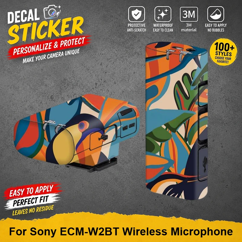 PrizMo Skin For Sony ECM-W2BT Decal Skin Vinyl Wrap Film Wireless Microphone Body Protective Sticker Protector Coat ECM W2BT