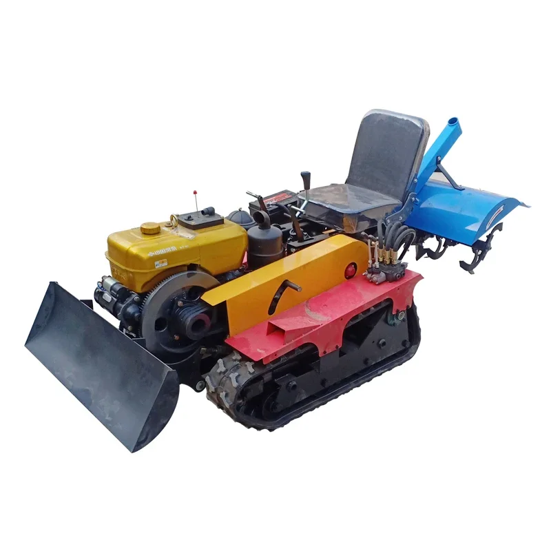 Rotary power Tiller agricultural machinery mini crawler cultivator Farm Ploughing Machine