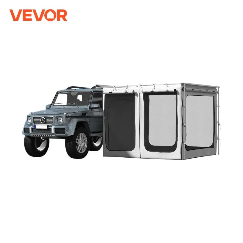 VEVOR Car Awning Room Accessory 300D Oxford Camping Tent with PVC Floor Heavy Duty Extend Shelter for SUV Tent Overland Gear