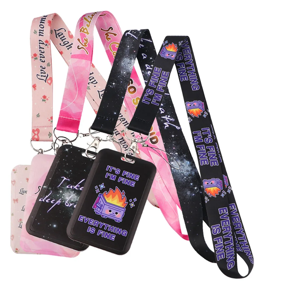 Lanyard For Key Chain ID Credit Card Cover Pass Mobile Phone Charm Neck Straps Badge Holder Key Ring Novel Accessories Gifts