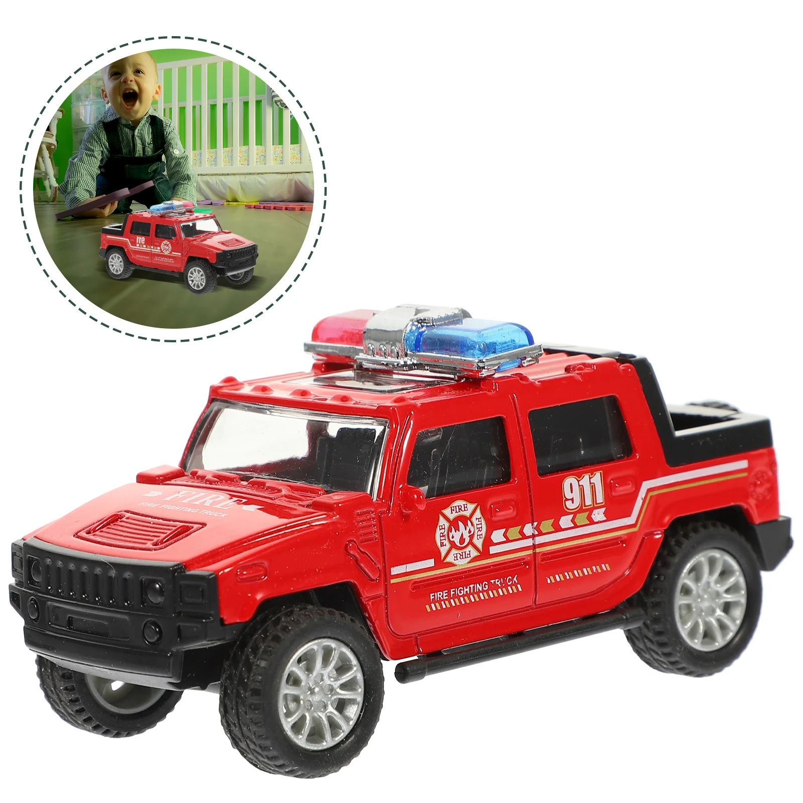 Puxar para trás caminhão de bombeiros Brinquedo, Mini para crianças, Carro Motor, Luta, Puzzle, Criança, Criança