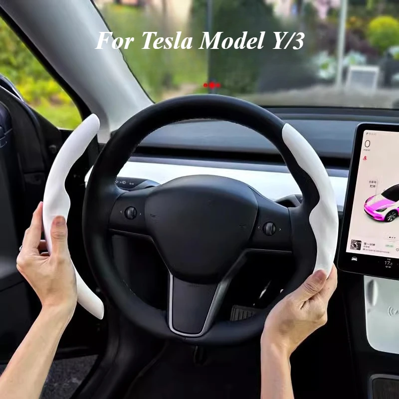 

Suitable for Tesla Model 3/Y Steering Wheel Cover Summer Renewal Version Decorative Ultra-thin Sweat-absorbing Cars Accessories