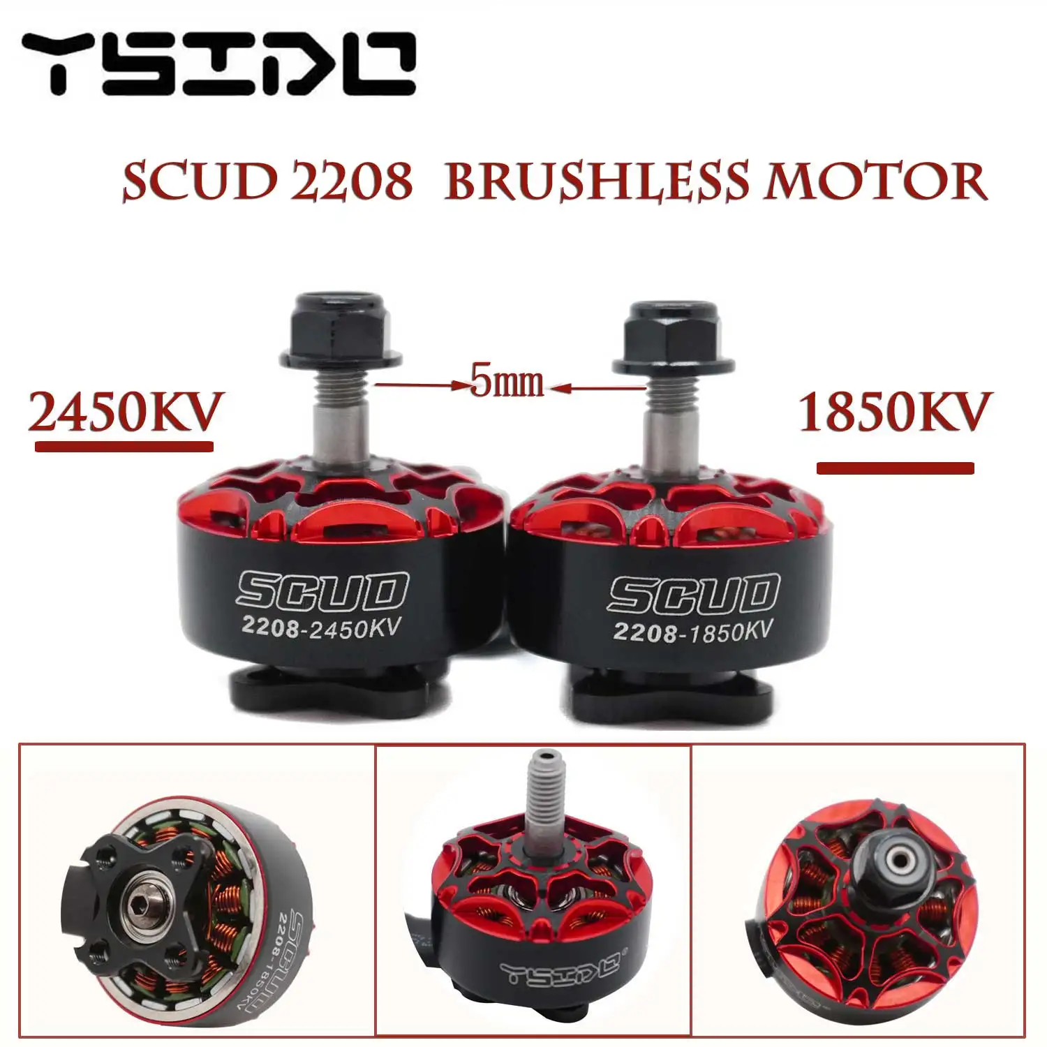 

SCUD 2208 RC бесщеточный двигатель 1850KV 2450KV 3-6S Lipo для 5-дюймового RC FPV Drone Frame Airplane Планер с неподвижным крылом RC Модель