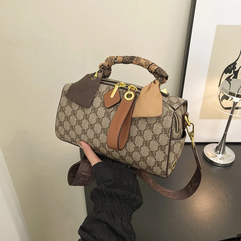 classic-vintage-monogram-mini-boston-bag-trendy-versatile-crossbody-handbag-with-silk-scarf-wide-strap