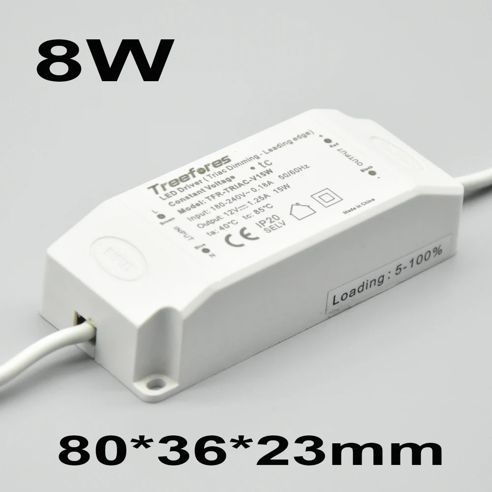 Triac Dimmable LED Power Supply 12V 24V Lighting Transformer AC 120V 220V 240V to DC Driver Adapter  8W 15W 25W 50W 75W