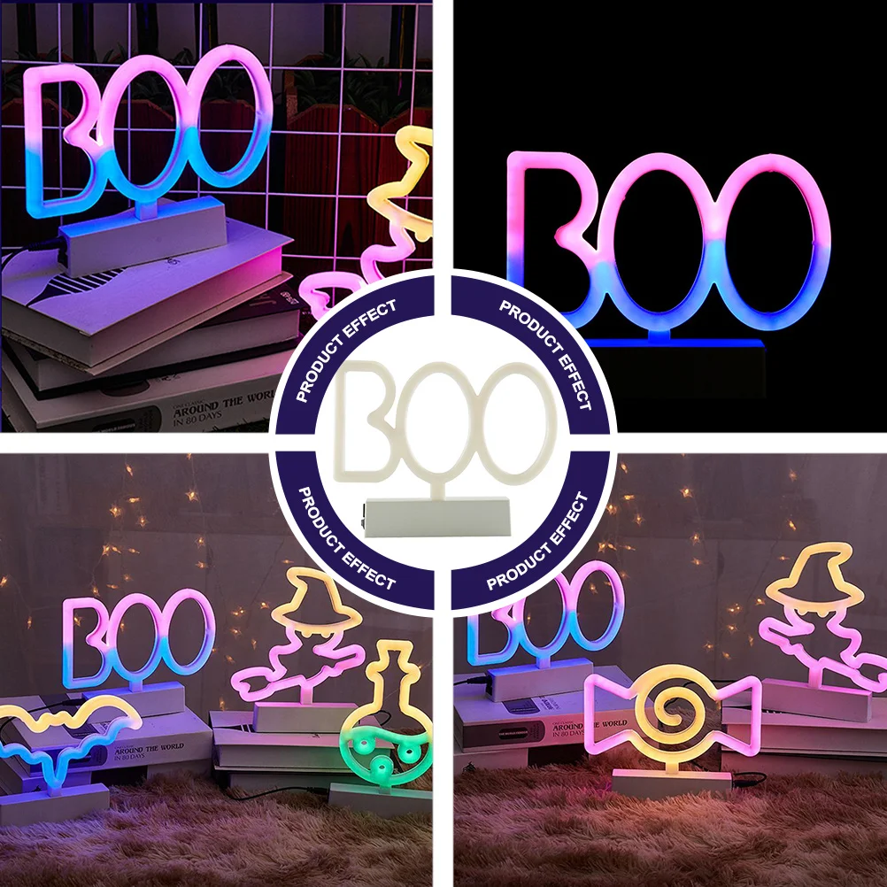 1 stks Halloween Neon Light Lamp Creatief Nachtlampje Festival Decor Bedlampje Energiebesparende Heldere Sfeerverlichting