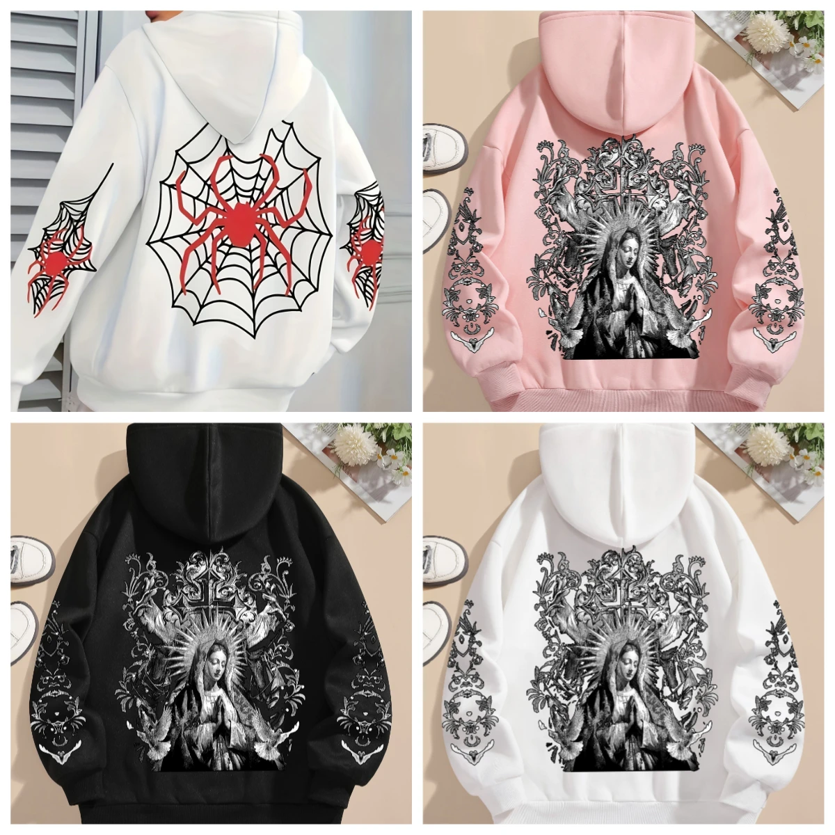 

25/26 Popular Autumn/winter Hoodie Y2K Retro Virgin Element Pullover Casual Street Plus Size Women's Hoodie Suitable for Adults