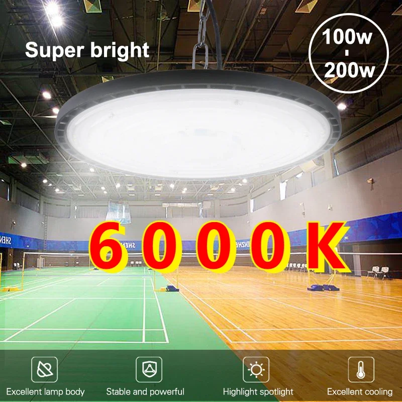 高輝度LED産業用照明,超高輝度,100W,150W,200W,IP65防水,ジム,倉庫,工場用