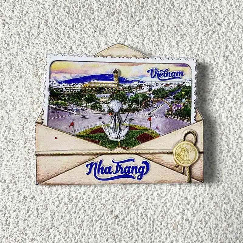 

3D Resin Fridge Magnet - Vietnam Ha Trang Beach Scene - Strong Magnetic Back for Refrigerators - Travel Souvenir and Home Decor