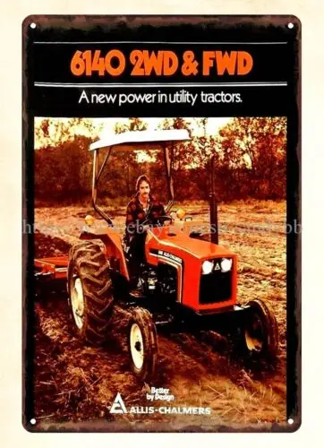 1983 ALLIS-CHALMERS UTILITY FARM TRACTOR metal tin sign wall art decor stores