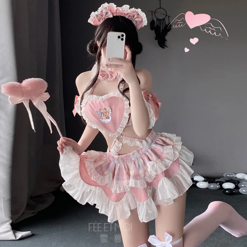 AniLV Women Cake Maid Uniform Lolita Girl Anime Love Aporn Outfit Costumes Cosplay