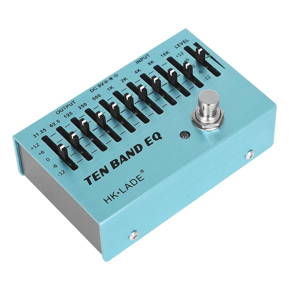 Pedal eq de 10 bandas, equalizador, pedal de efeito de guitarra, true bypass para guitarra, baixo, instrumentos de cordas, acessórios