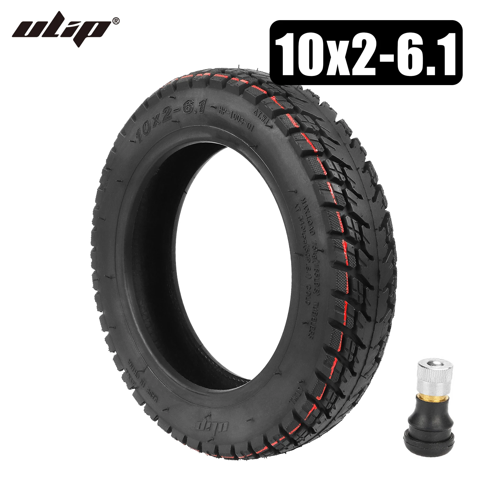 Ulip Upgrade 10Inch 10x2-6.1 Off-road Tubeless Tire for Xiaomi M365 1S Pro2 Mi3 Scooter 10*2-6.1 Anti-slip Thickened Tires Parts