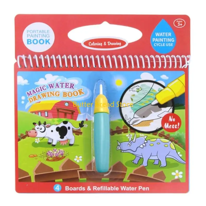 W89C 홈스쿨용 리필형 물펜이 포함된 재사용 가능한 - Reusable Water Magic Coloring Book 리뷰 및 가격