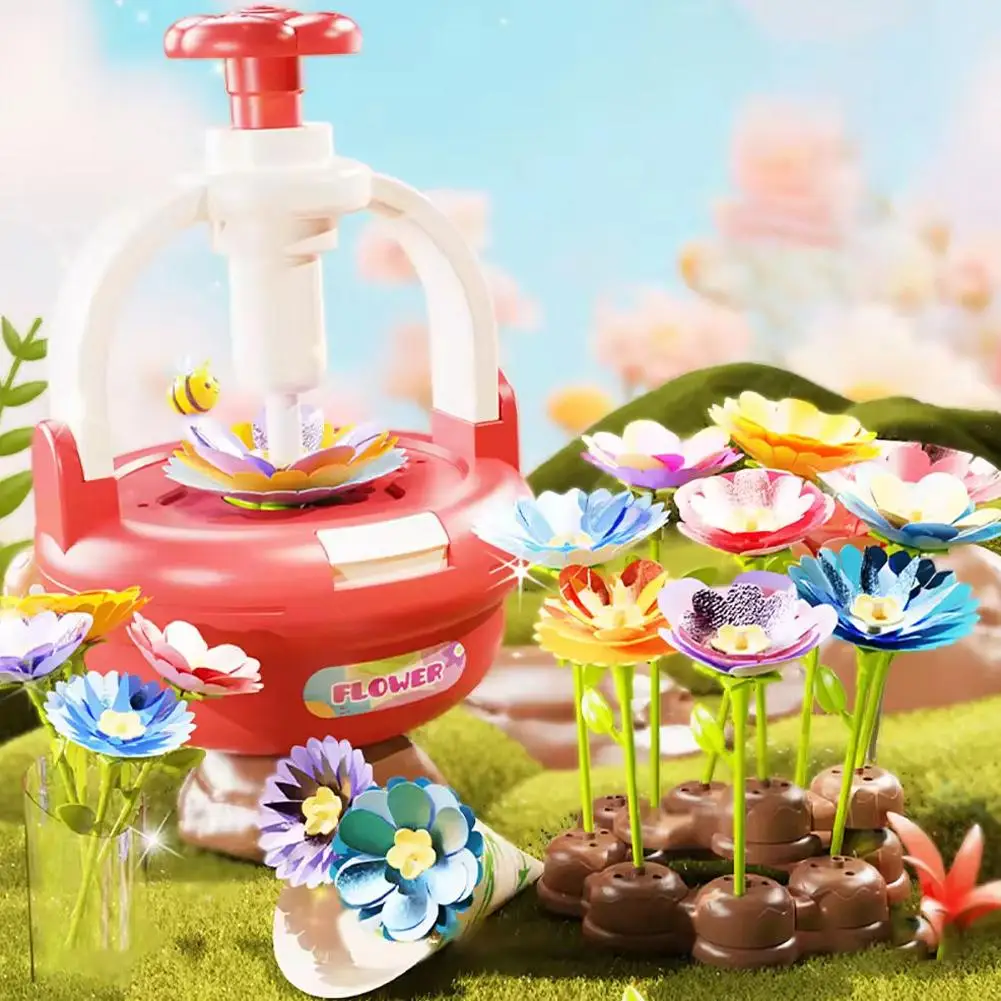 باقات زهور من القماش ألعاب يمكنك صنعها بنفسك مجموعات حرفية للأطفال-لعبة سوق الزهور بناء باقة الزهور هدايا الأنشطة التعليمية للفتيات الصغيرات #1