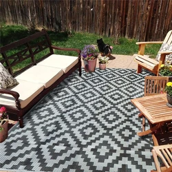 Bubble Kiss Outdoor Rugs for Patios Clearance 6'X9' Easy Cleaning Patio Picnic Carpet Portable Comfortable Hollow Woven Carpet