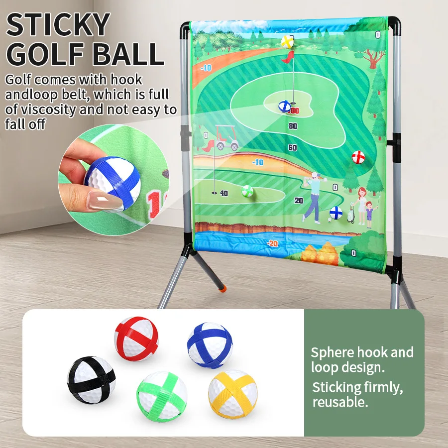 3-in-1 Kids Sports Set: Golf Number Target Throwing & Soccer Indoor Outdoor Family Game Toy for Parent-Child Play