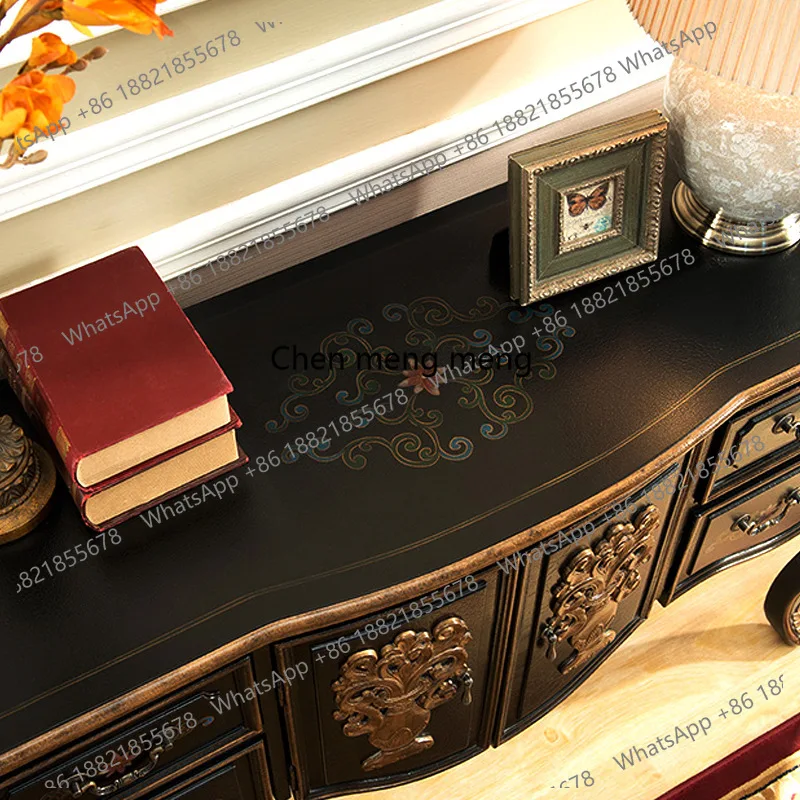 Supreme American-style entrance cabinet against the wall, corridor cabinet, sofa back decorative cabinet, European-style retro