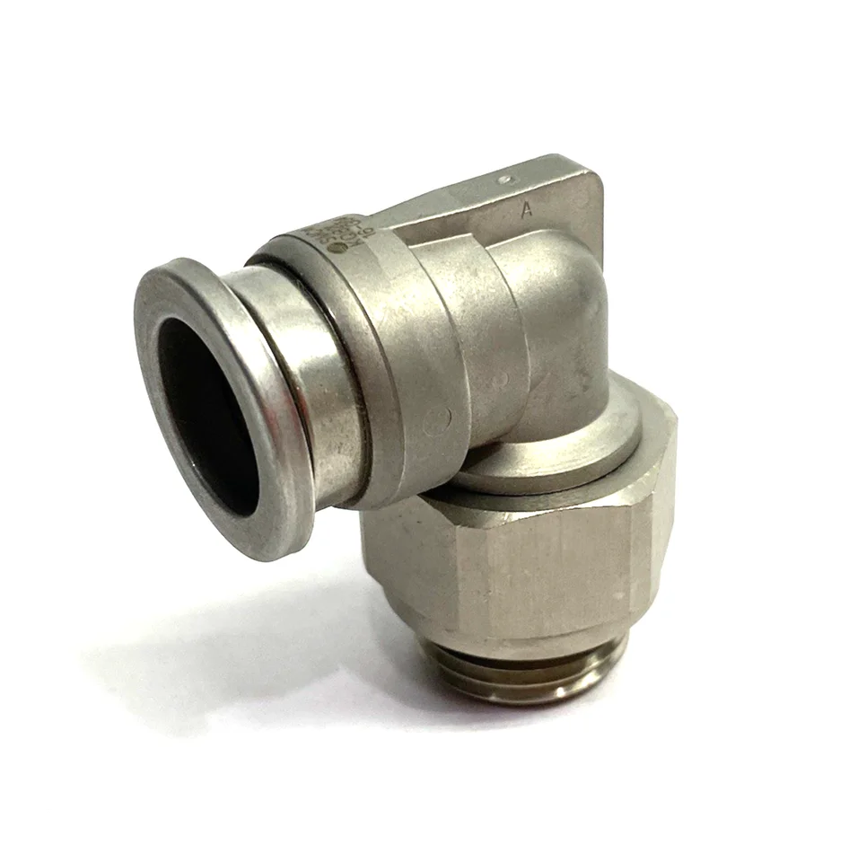 KQB2L16-G04 Metal Male Elbow Fitting, Swivel, One-Touch, 16mm OD Tube