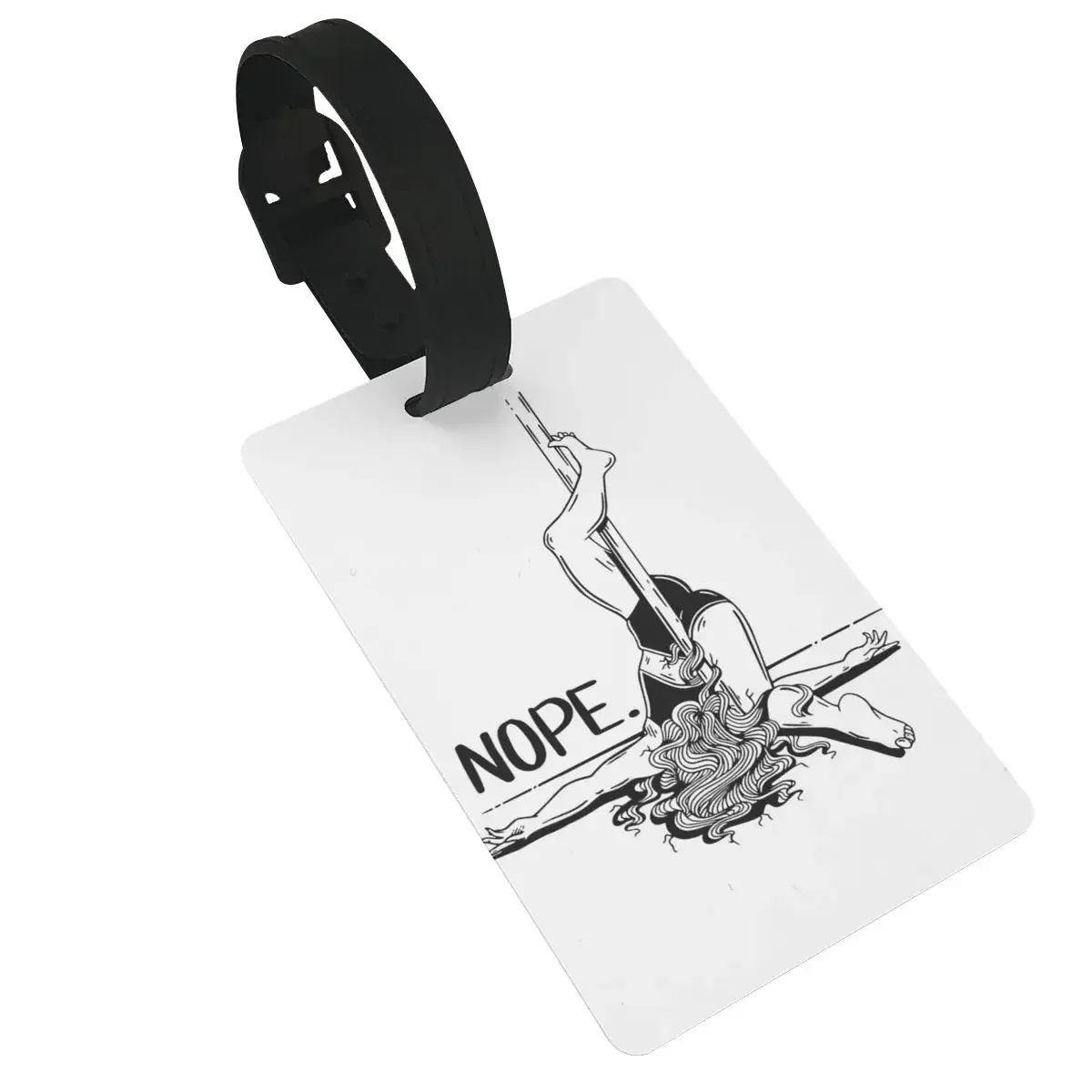 

Pole Dance NOPE - Black Luggage Tags Suitcase Accessories Travel Cute Baggage Boarding Tag Portable Label Holder ID Name Address