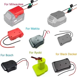 Mount Dock Power Replacement For Dewalt/Makita/Bosch/Milwaukee/Black&Decker 18V Battery With  14Awg Wires Connectors Adapter
