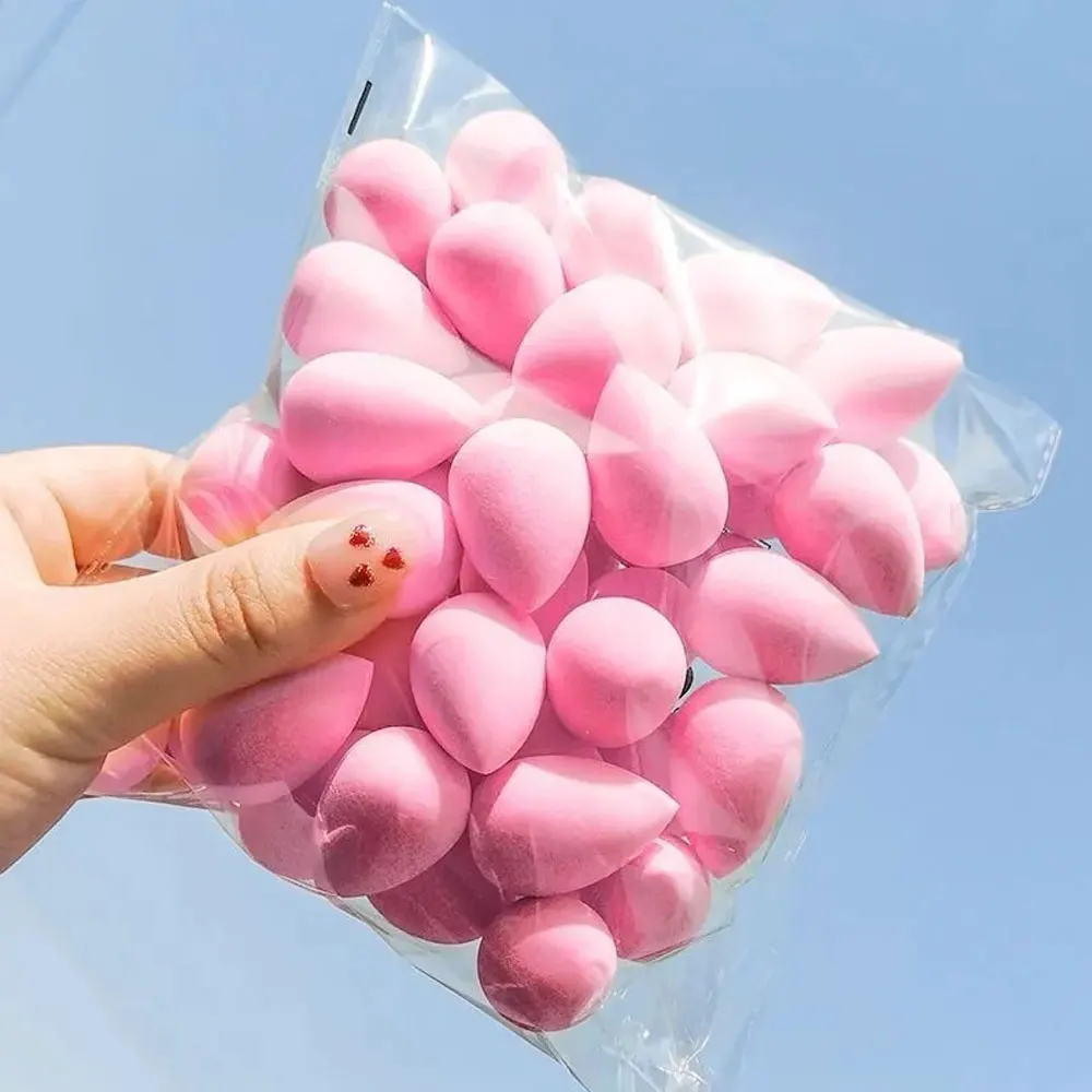 5/15 szt. Mini Gąbki do Makijażu, Dwu-funkcyjne Gąbki do Makijażu na Mokro i Sucho, Różowe Skośne Gąbki do Pudru w Kształcie Kropli, Narzędzia do Makijażu