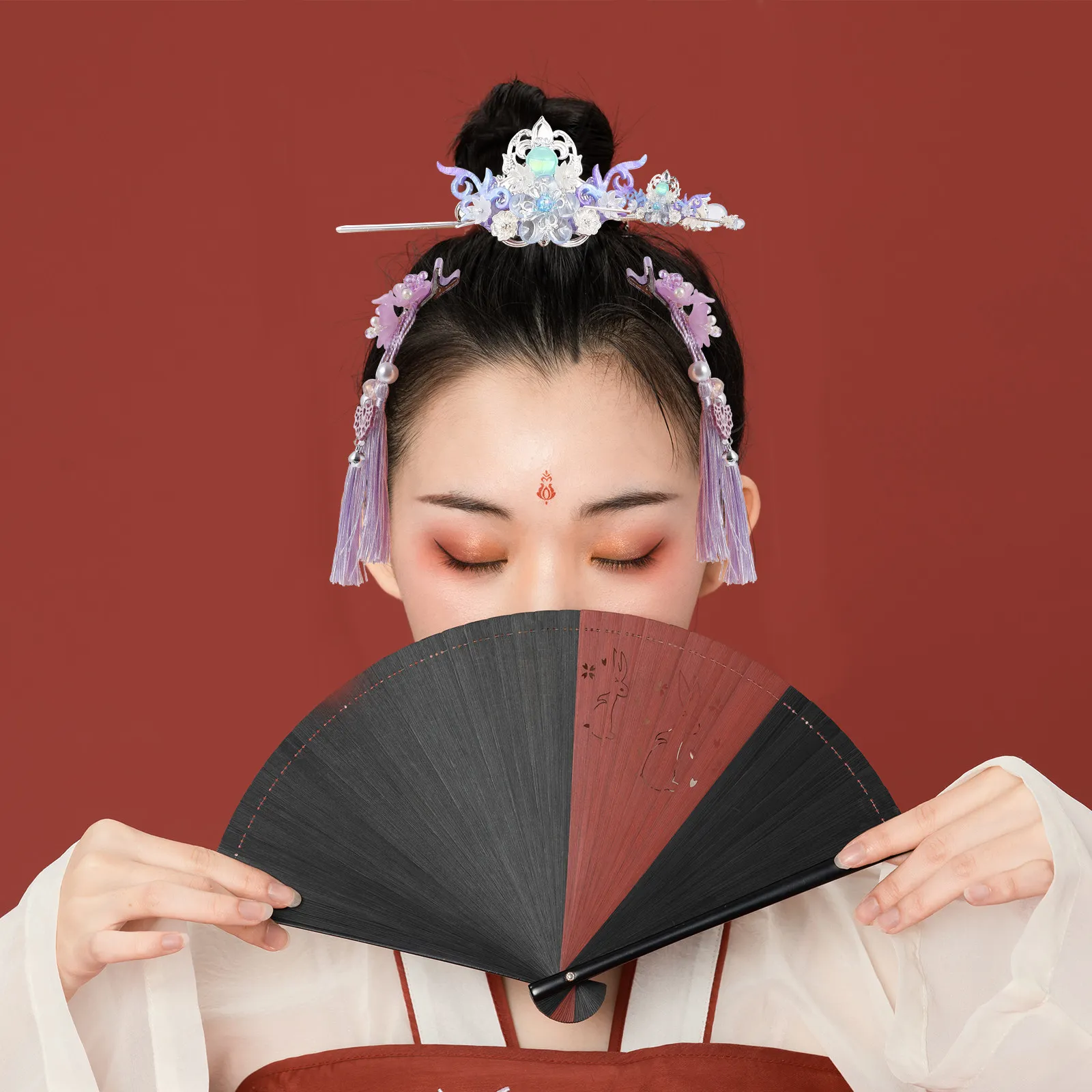 

2Pcs Ancient Style Tassel Hairpins Chinese Hair Clips Women Classical Feminine Accessory for Weddings Engagements