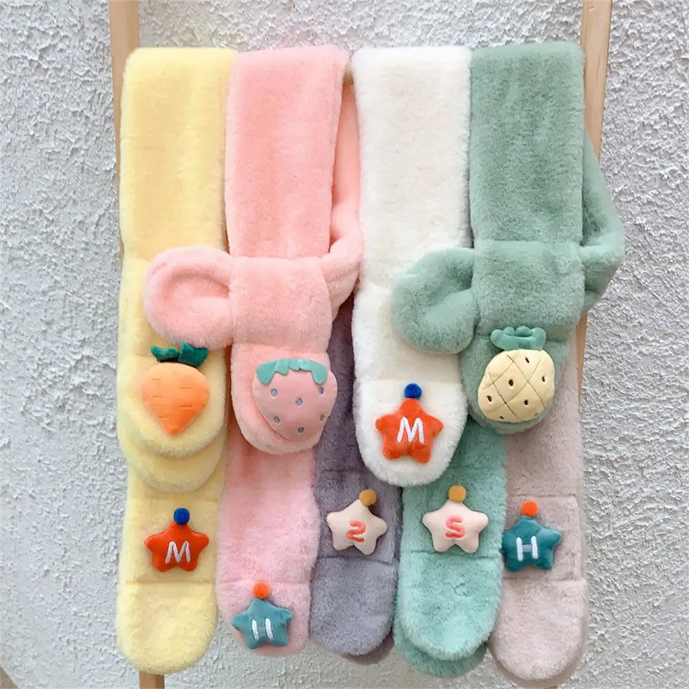 

Baby Girls Outdoor With Neck Gift Fruit Rabbit Plush Winter Scarf Keep Warm Children Soft Scarves