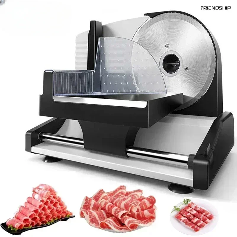 Electric Food Slicer - Home Use Table Top Meat Slicer for Meat Food Bread and Ham Meat Cutting Machine.