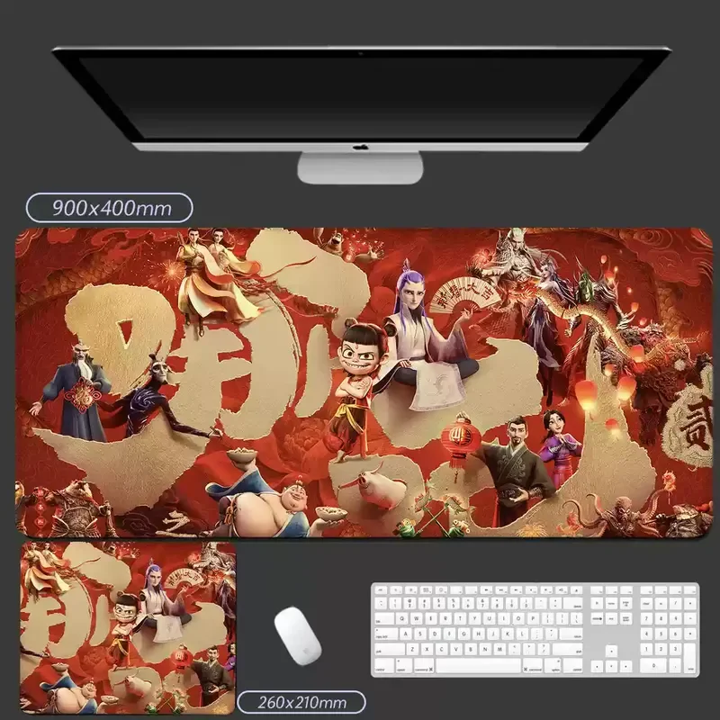 2025 Nazha Magic Boy Roaring Sea Large Mouse Pad Lock Nazha Edge Ao Guang Ao Bing Desk Pad Office Computer Desk Keyboard Pad