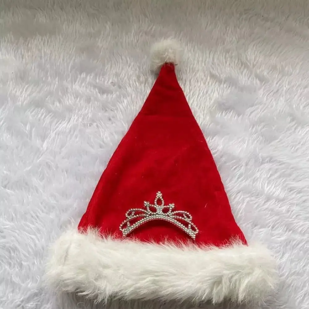 New With Long Hairy Crown Christmas Hat Soft Large Over-Sized Thicken Xmas Hat New Year Christmas Xmas Plush Winter Cap Adults