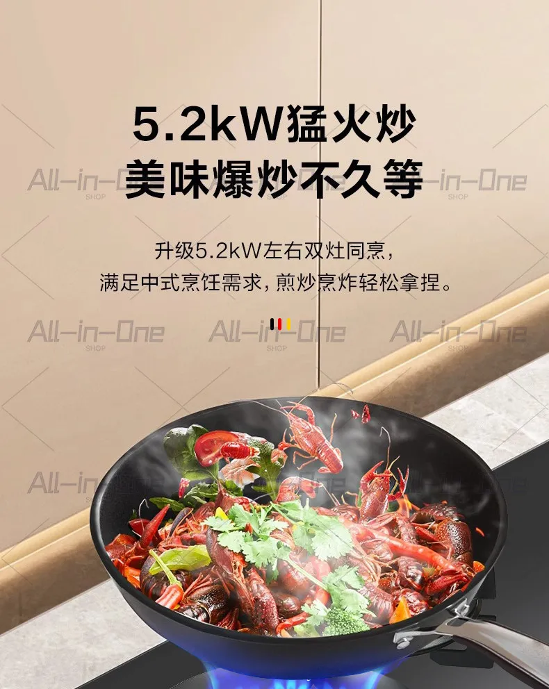 Dual Furnace Embedded Desktop Stove Household Liquefied Gas Energy Saving