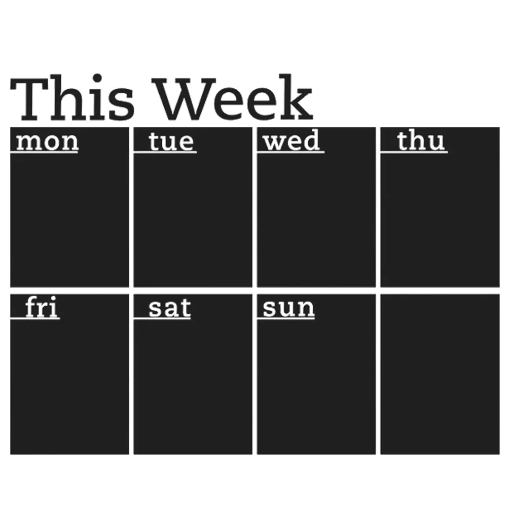 Removable Plan Board Weekly Stickers Chalk Calendar for Wall Household Chalkboard Supply Schedule Blackboard Self-adhesive