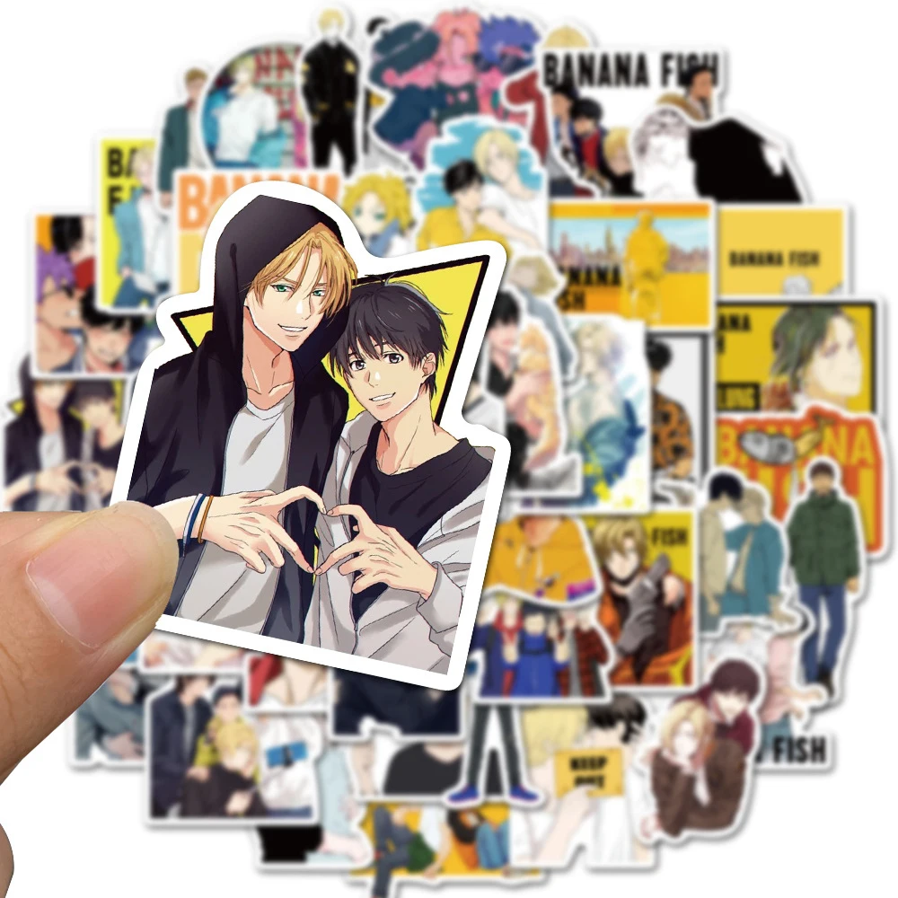 10/30/50pcs BANAAN VIS Anime Stickers Ash Lynx Cartoon Sticker DIY Notebook Telefoon Case Koffer klassieke Cool Manga Decals Decor