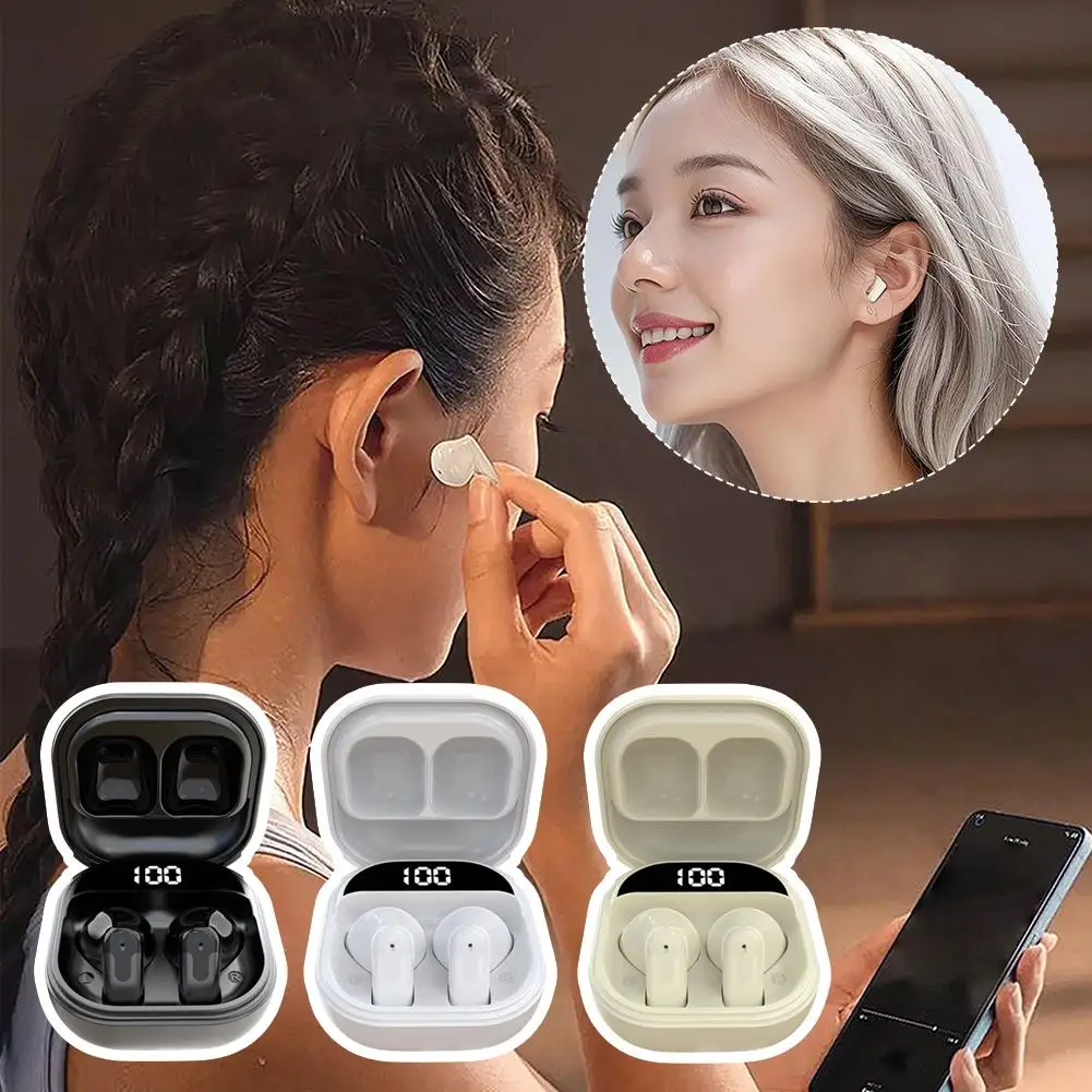 Mini Short Handle Wireless Bluetooth Earphones Ultra Small In Ear High End Sports Noise Reduction Earbuds For Most Phones E5Z7