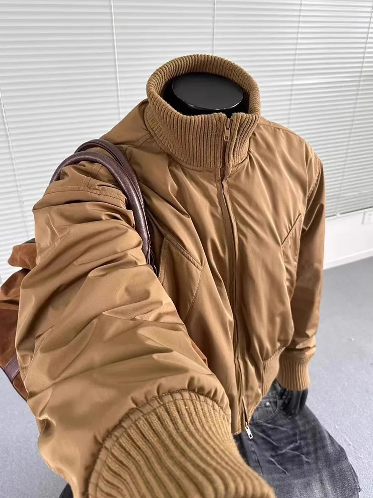 

American Sle Cleanfit Jaet Cotton Outerwear Men's Autumn Winter Thiened ort Bread Sle Fce Lined Faionable