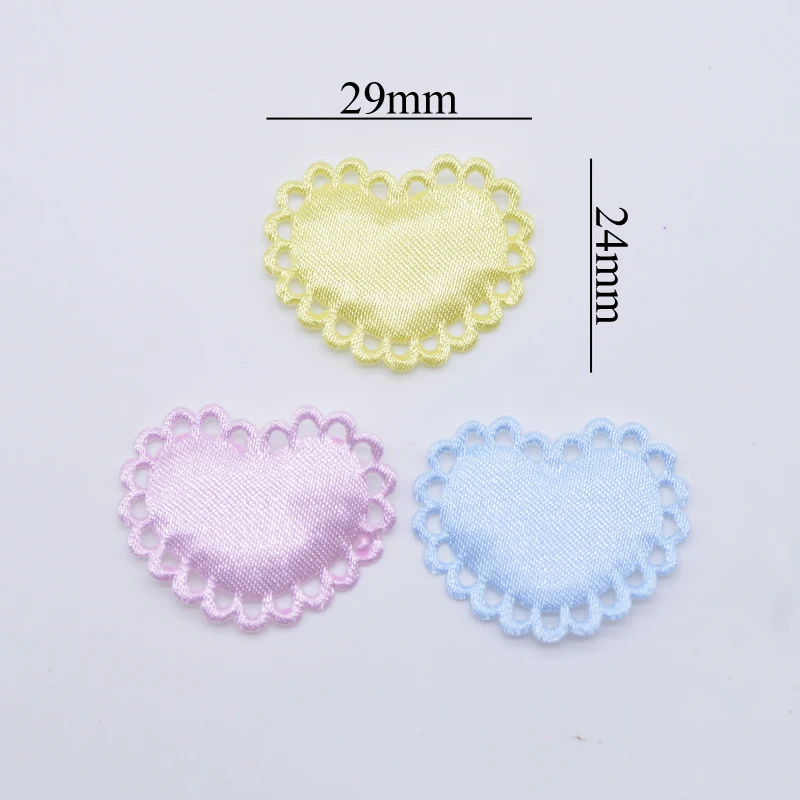 50Pcs 29*24mm Heart Cloth Padded Applique for Wedding Clothes Sewing Supplies Patches DIY Star Frame Album Decor Accessories