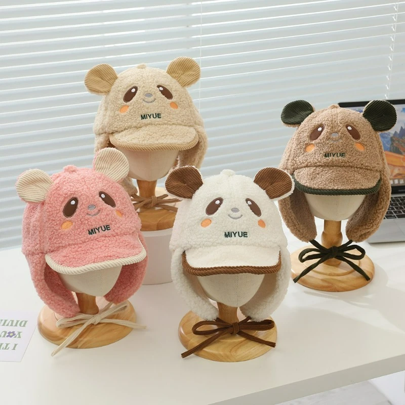 

Детская шапка, осенне-зимняя шапка с защитой ушей, корейский стиль, пуловер из овечьей шерсти с рогами для мальчиков и девочек, шапка Lei Feng