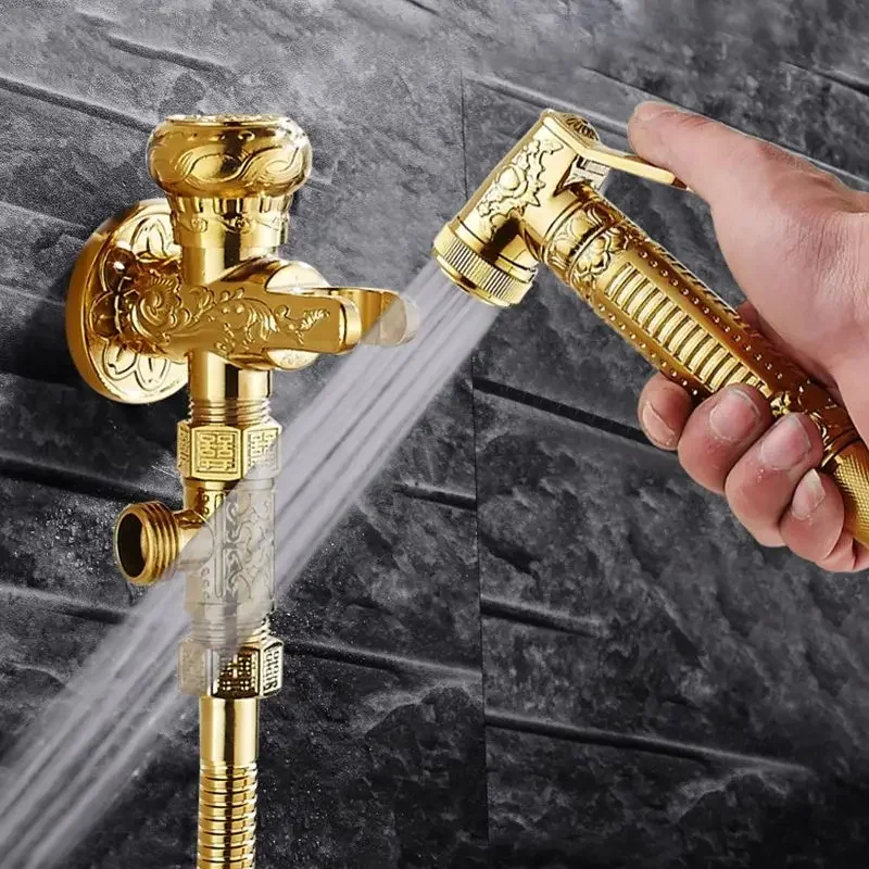 

Bidet Faucets Single Cold Brass Wall Handheld Hygienic Shower Sprayer Head For Wash Bathroom Toilet Car Rinse Pet Airbrush Tap