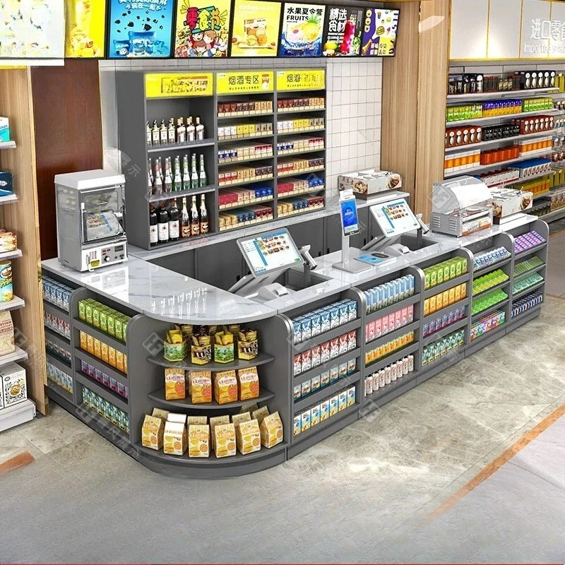 

Supermarket corner bar counter cashier table pharmacy shop haute couture counter integrated