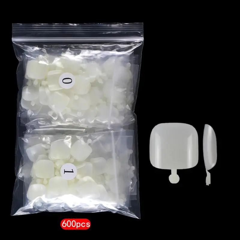 600 pçs 12 tamanhos unhas falsas cobertura completa artificial francês unhas curtas para salões de unhas diy e arte do prego dicas de unhas dos pés