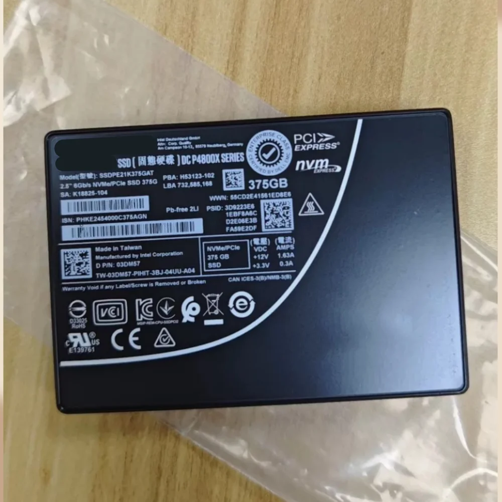 Brand New Original P4800X 375G 750G 1.5TB U.2 Ultra Long Life Enterprise Solid State Drive For Intel Aoteng System Disk