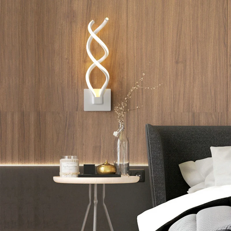 Lámpara de pared LED moderna para sala de estar, luz de fondo de TV, dormitorio, mesita de noche, decoración del hogar, candelabro interior, accesorio de iluminación brillante